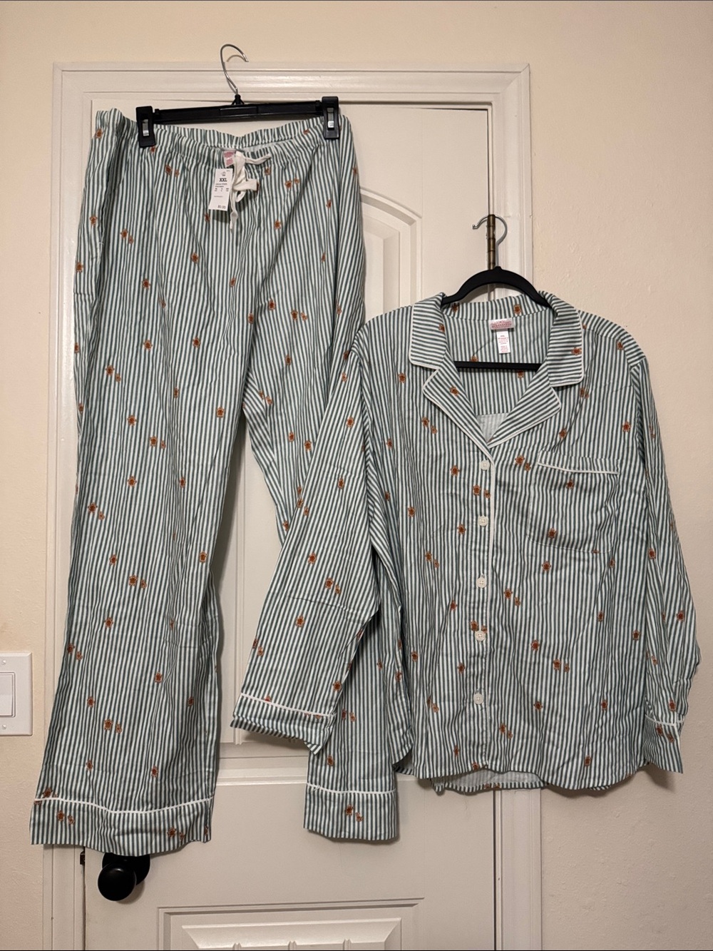 Wondershop Mint Green & White Striped Kids Pajama Set with Fox Print